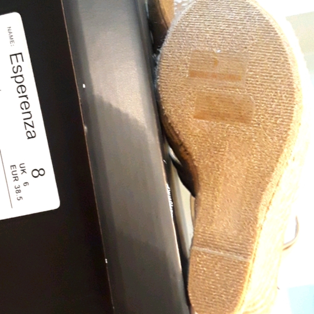 NEW NEVER WORN High Heel Wedge Espadrilles - Picture 11 of 11